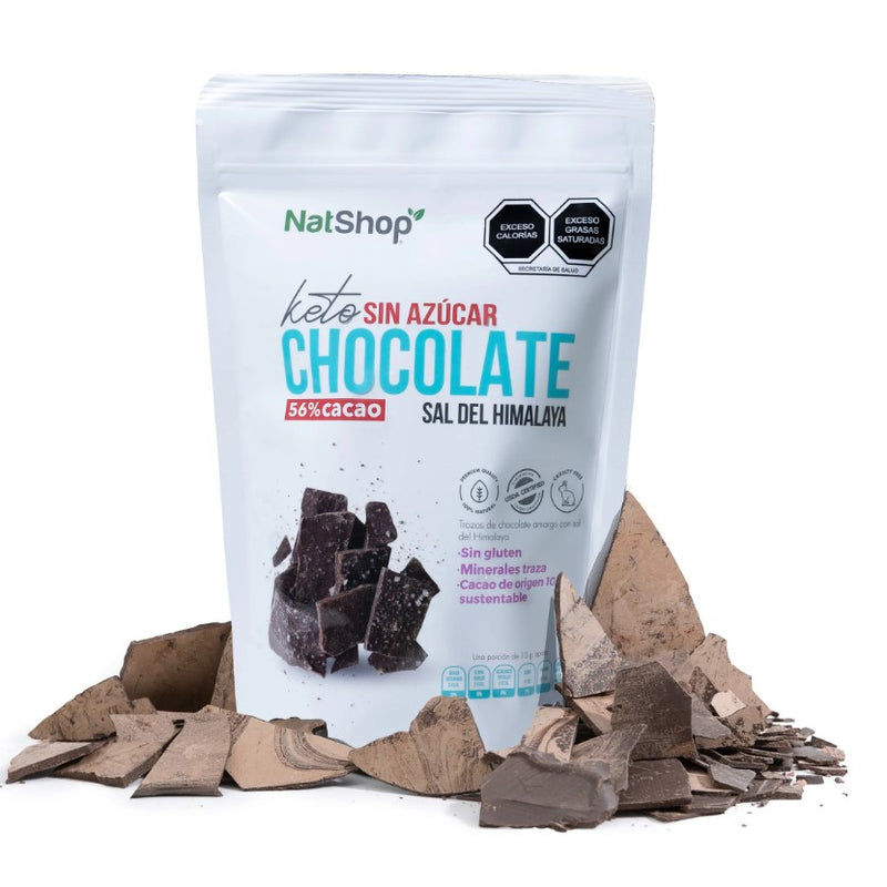 NATSHOP CHOCOLATE KETO SIN AZUCAR SAL DEL HIMALAYA 250 G