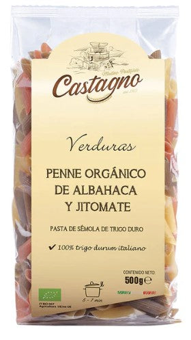 CASTAGNO PENNE ORGANICO DE ALBAHACA Y JITOMATE